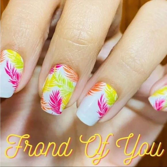 *Retired* Color Street: Frond of You | Tropical Summer Island Neon White Palm - Picture 2 of 10